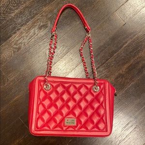 Red Love Moschino quilted shoulder bag